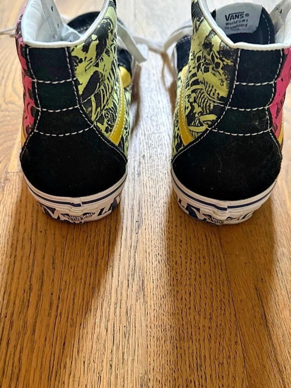 Vans Sk8-Hi Prep Retro Pink Green Yellow High Top Sneakers M 8.5 W 10 - Picture 2 of 6